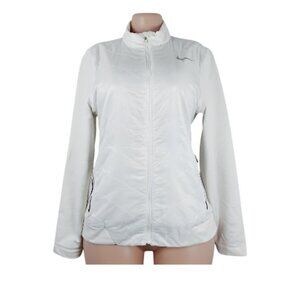 Nike Women's White Filled Thermal Mapping Slim Puffer Jacket Size L